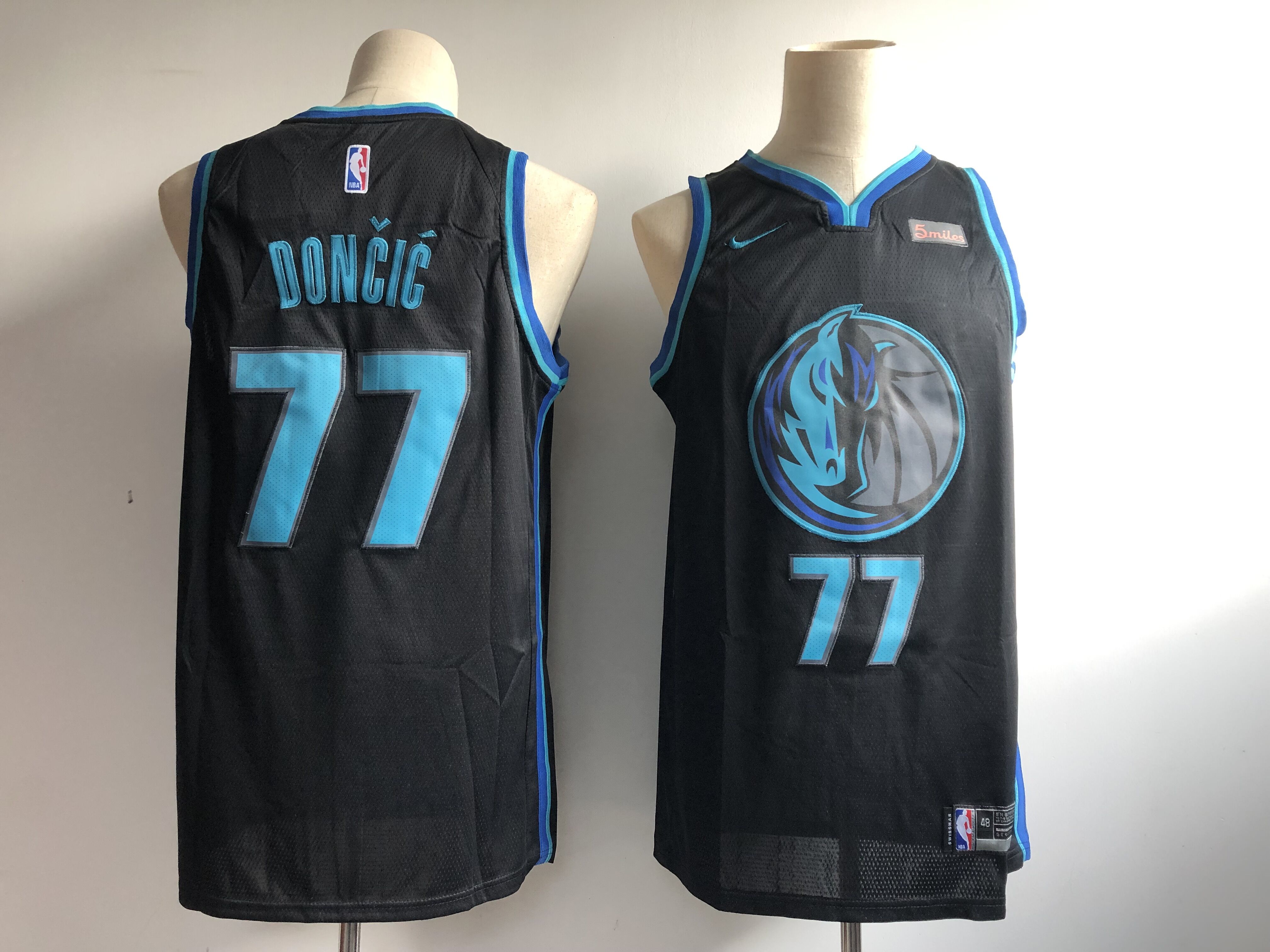 Men's Dallas Mavericks #77 Luka Doncic Black 2018/19 City Edition Swingman Stitched NBA Jersey